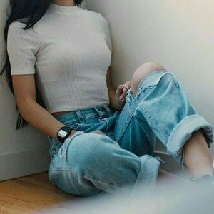 Topshop mock neck top